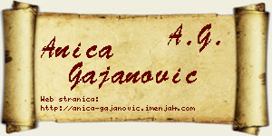 Anica Gajanović vizit kartica